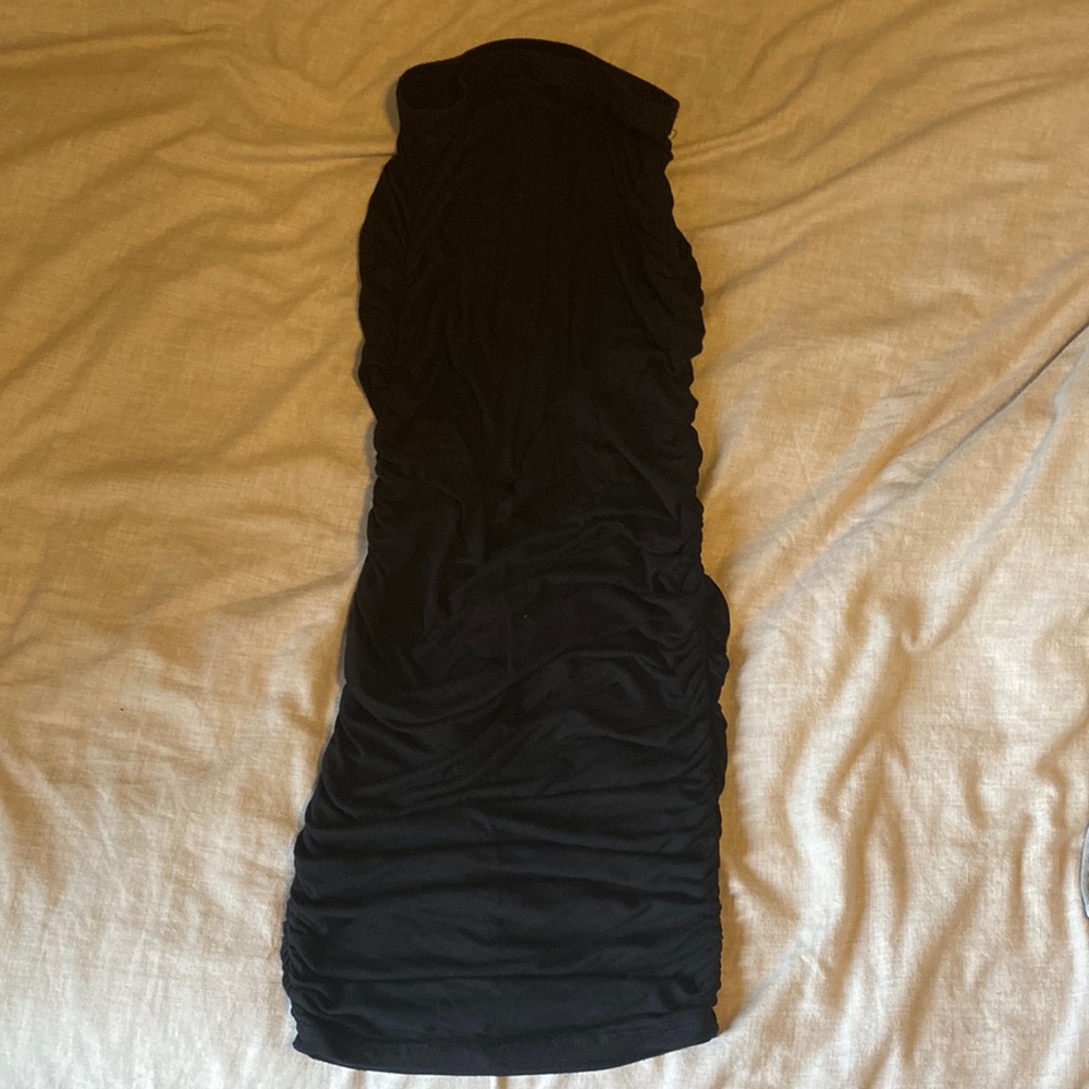 Side rouched midi skirt